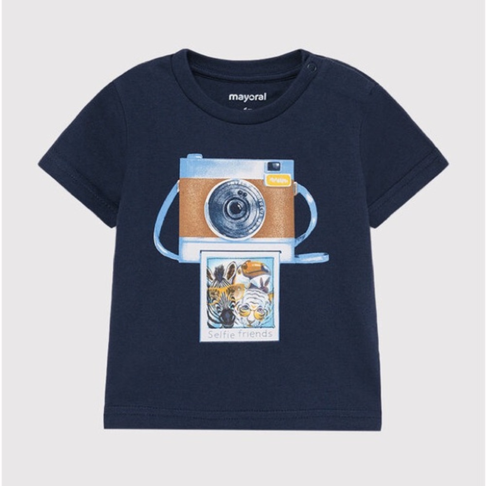 Size 24 months Mayoral Navy T-Shirt with Camera Design